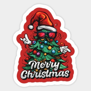 Merry Christmas – Dancing Xmas Tree Sunglasses Hat Sticker